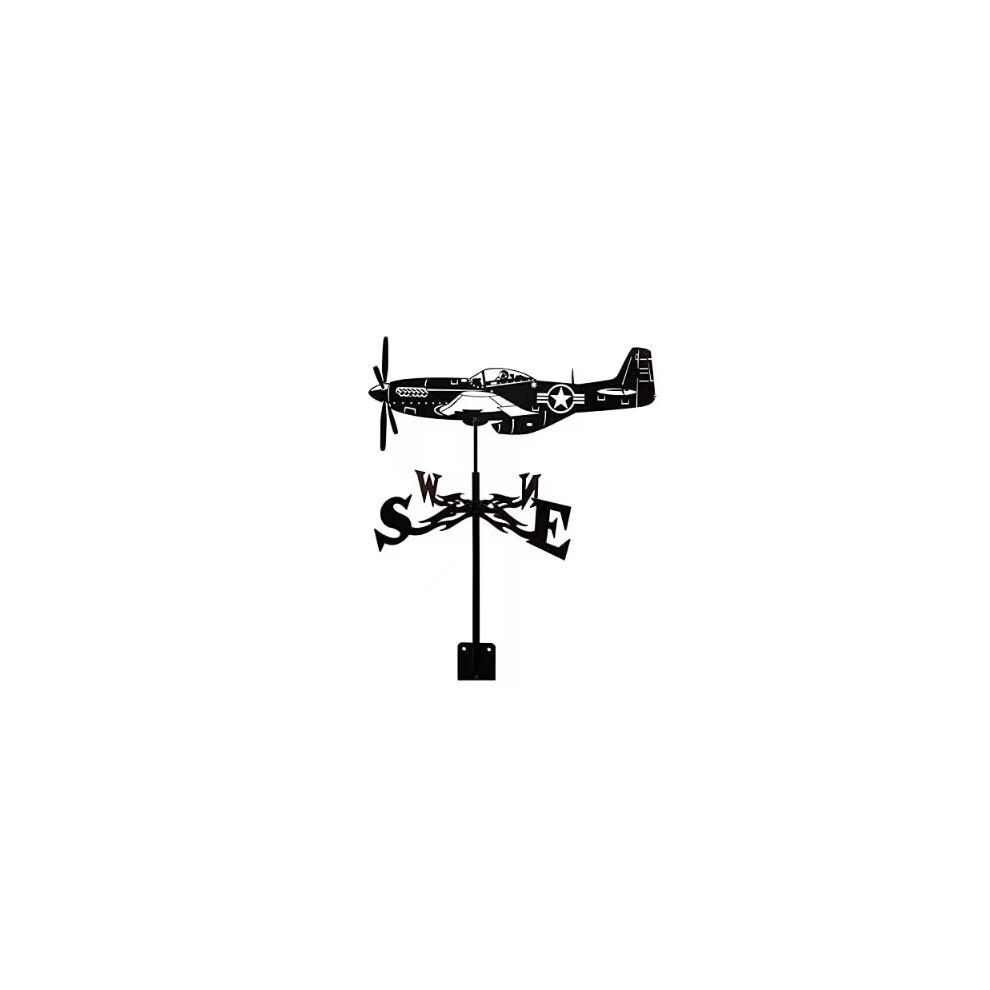 Closkye (Fighter) Black Metal Weather Vane Wind Indicator Weathercock Garden Shed House Decoration
