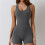 (GRAY, M) One-Piece Quick-Drying Yoga Wear 1
