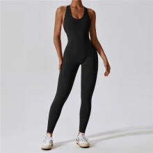 (BLACK, L) Tight One-Piece Yoga Wear
