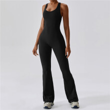 (BLACK, XL) Solid Color Quick Dry Tight Yoga Wear