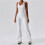 (WHITE, XL) Solid Color Quick Dry Tight Yoga Wear 1