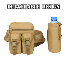 (Three, One Size) Unisex Waist Bag Bottle Pocket Waterproof Wearproof Lightweight Large Capacity