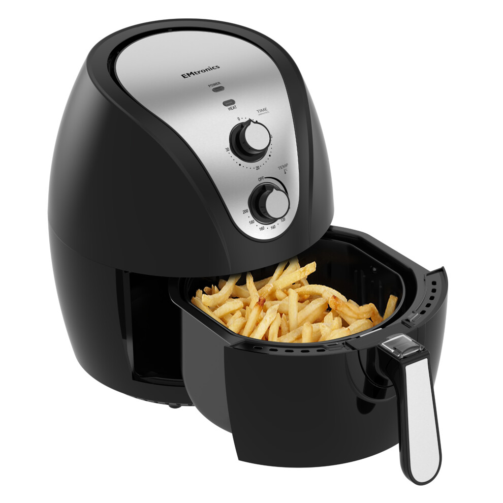 EMtronics Air Fryer 4.5L with 30 Minute Timer - Black