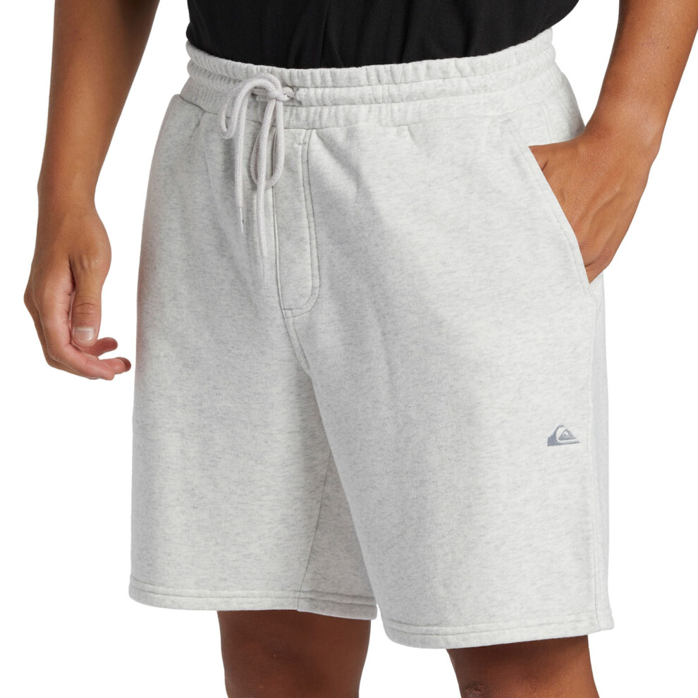 (S, White Marble) Quiksilver Mens Salt Water Elasticated Waist Jogger Sweatshorts