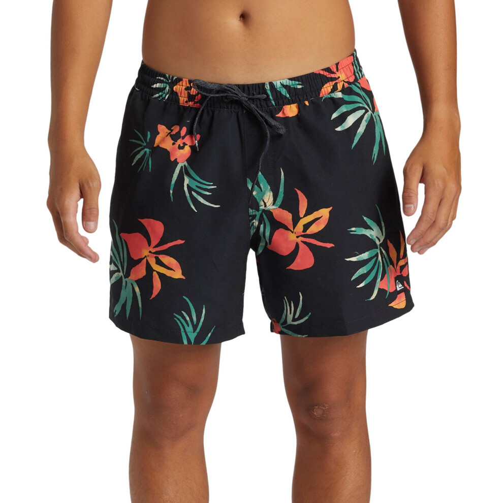 (S, Black) Quiksilver Mens Everyday Mix Volley 15" Swim Swimming Trunks Shorts