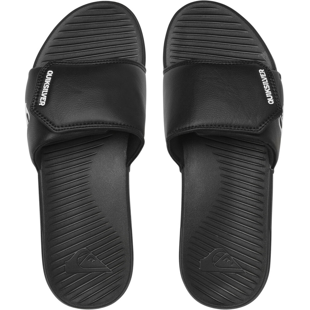(11 UK, Black) Quiksilver Mens Bright Coast Adjustable Strap Summer Sandals Sliders Slides