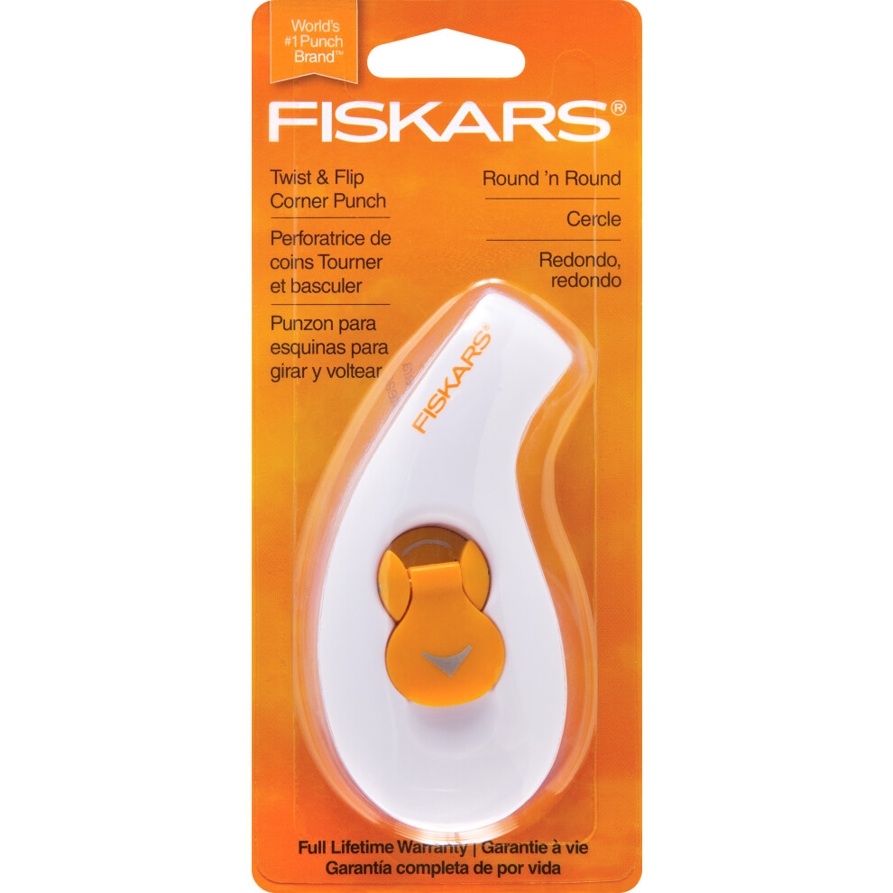 Fiskars Twist & Flip 2-In-1 Punch-Corner Rounder, .25" To 5" 01448