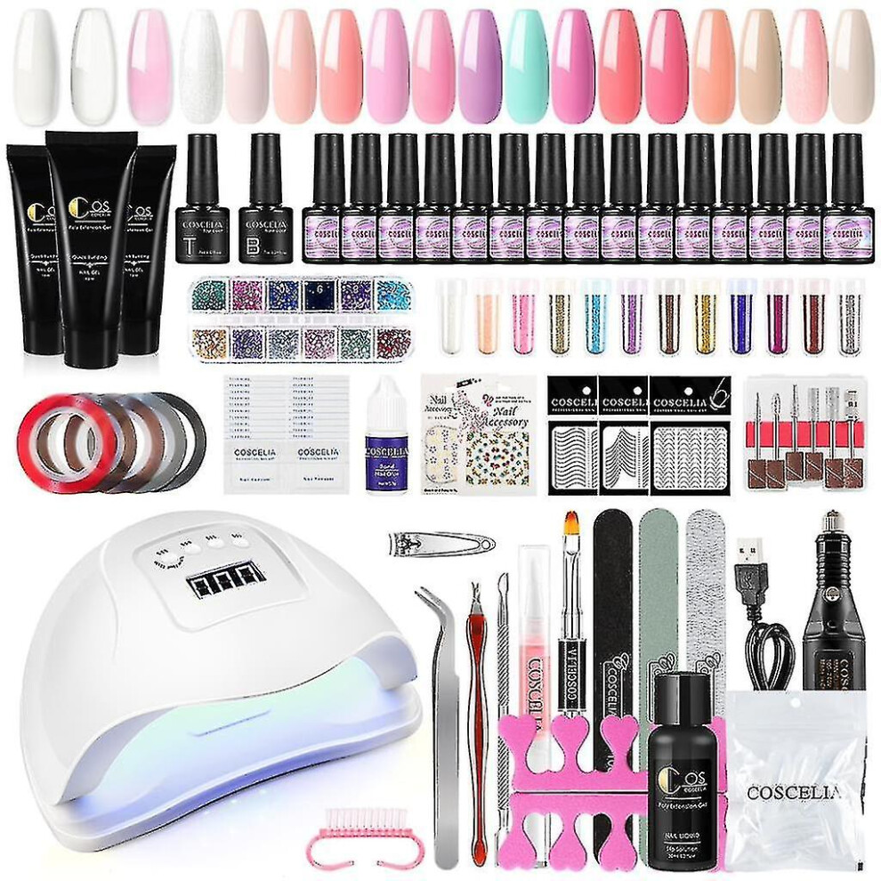 Uv Nail Polish   Gel Starter Set With 80w Uv-led Lamp