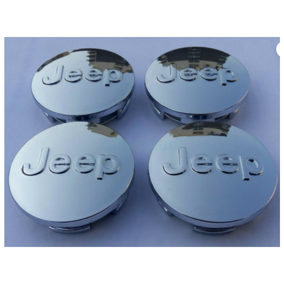 4pcs Jeep Chrome 56mm Wheel Center Caps Hubcaps Rim Caps Emblems Badges