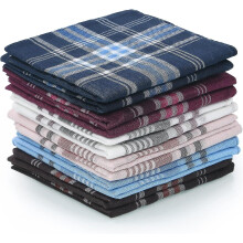 Men's Handkerchiefs, 12 Pack Gents Hankies, Mens Premium Handkerchiefs Cotton White Pocket Square Hanks For Men Women