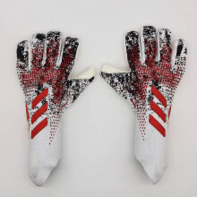 (red and white, 9) Professional Silicone Rubber Waterproof Non-slip Gloves Latex Adult Children Soccer Goalkeeper Gloves#1 -ys