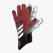 (red and black, 6) Professional Silicone Rubber Waterproof Non-slip Gloves Latex Adult Children Soccer Goalkeeper Gloves#1 -ys