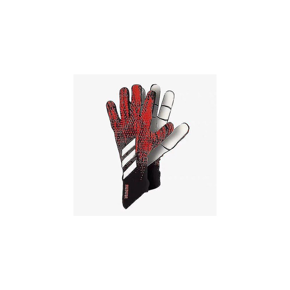 (red and black, 9) Professional Silicone Rubber Waterproof Non-slip Gloves Latex Adult Children Soccer Goalkeeper Gloves#1 -ys