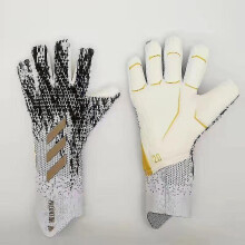 (black and white, 9) Professional Silicone Rubber Waterproof Non-slip Gloves Latex Adult Children Soccer Goalkeeper Gloves#1 -ys