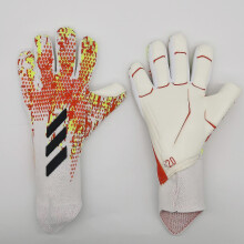 (orange and white, 7) Professional Silicone Rubber Waterproof Non-slip Gloves Latex Adult Children Soccer Goalkeeper Gloves#1 -ys