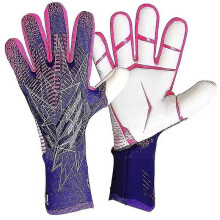 (purple, 8) Professional Silicone Rubber Waterproof Non-slip Gloves Latex Adult Children Soccer Goalkeeper Gloves#1 -ys
