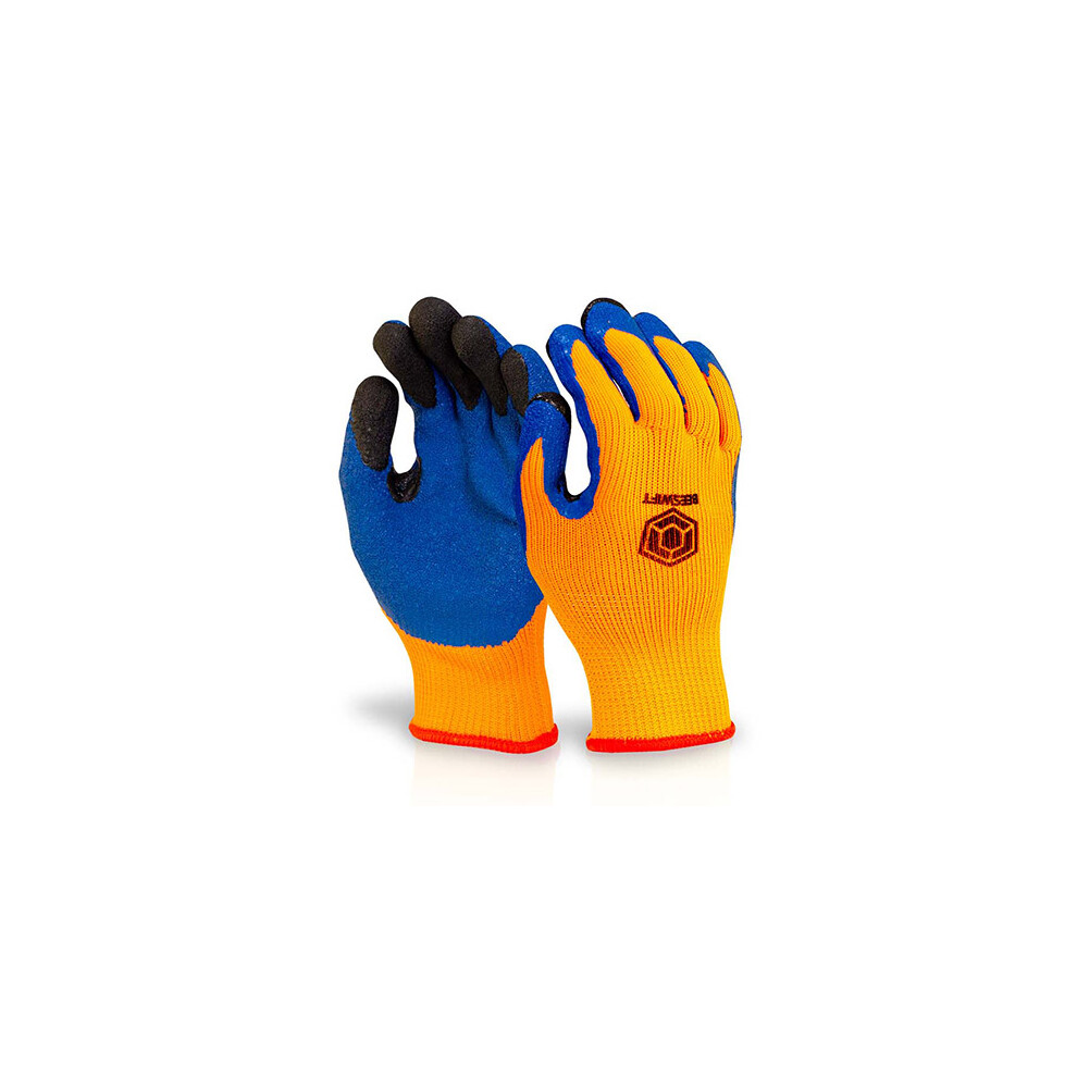 Beeswift Latex Thermo-Star Fully Dipped Work Gloves | Yellow & Orange All Sizes 5030566194733