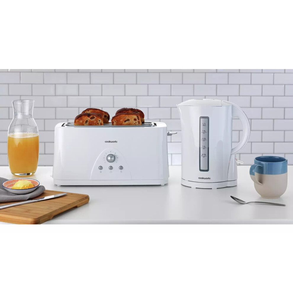 cookworks-long-slot-4-slice-toaster---white