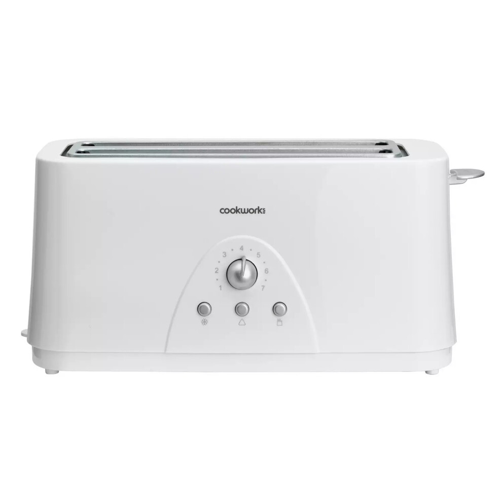 cookworks-long-slot-4-slice-toaster---white