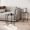 URBN Living (Black Round) 2 Pcs Square Round Marble Effect Tops Side End Coffee Table Metal Frame 1