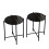 URBN Living (Black Round) 2 Pcs Square Round Marble Effect Tops Side End Coffee Table Metal Frame 5