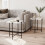URBN Living (White Square) 2 Pcs Square Round Marble Effect Tops Side End Coffee Table Metal Frame 1