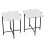 URBN Living (White Square) 2 Pcs Square Round Marble Effect Tops Side End Coffee Table Metal Frame 5