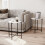 URBN Living (White Round) 2 Pcs Square Round Marble Effect Tops Side End Coffee Table Metal Frame 1