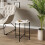 URBN Living (White Round) 2 Pcs Square Round Marble Effect Tops Side End Coffee Table Metal Frame 3