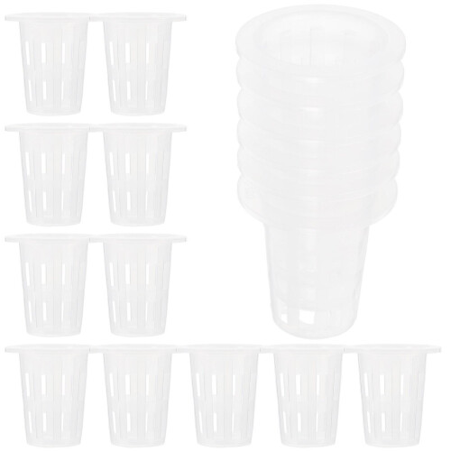 60pcs Plastic Net Pots Hydroponics Netting Pots Small Planting Baskets Plant Fix Baskets Net Pots