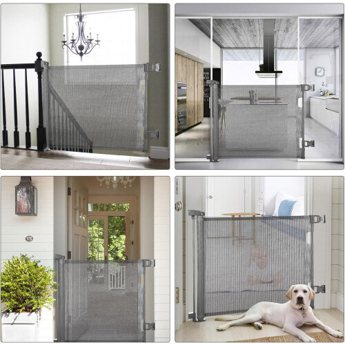 Barrière de sécurité rétractable pour bébés et animaux de compagnie 1