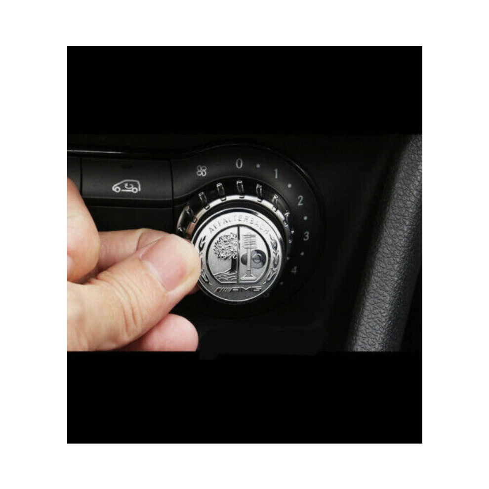 Multimedia Control Button Knob Badge Decal For Amg Emblem 29Mm Mercedes Benz Silver 8381923454265