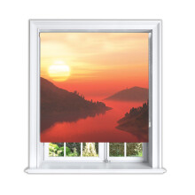 (150 cm Width x 160 cm Drop, Sunrise) Lister Cartwright Creamy Tropical Blackout Roller Blinds Windows Blind Easy Fit Child Safety Included