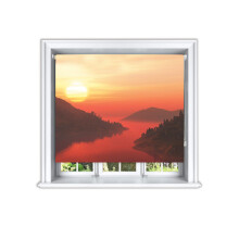 (180 cm Width x 160 cm Drop, Sunrise) Lister Cartwright Creamy Tropical Blackout Roller Blinds Windows Blind Easy Fit Child Safety Included