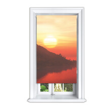 (90 cm Width x 160 cm Drop, Sunrise) Lister Cartwright Creamy Tropical Blackout Roller Blinds Windows Blind Easy Fit Child Safety Included