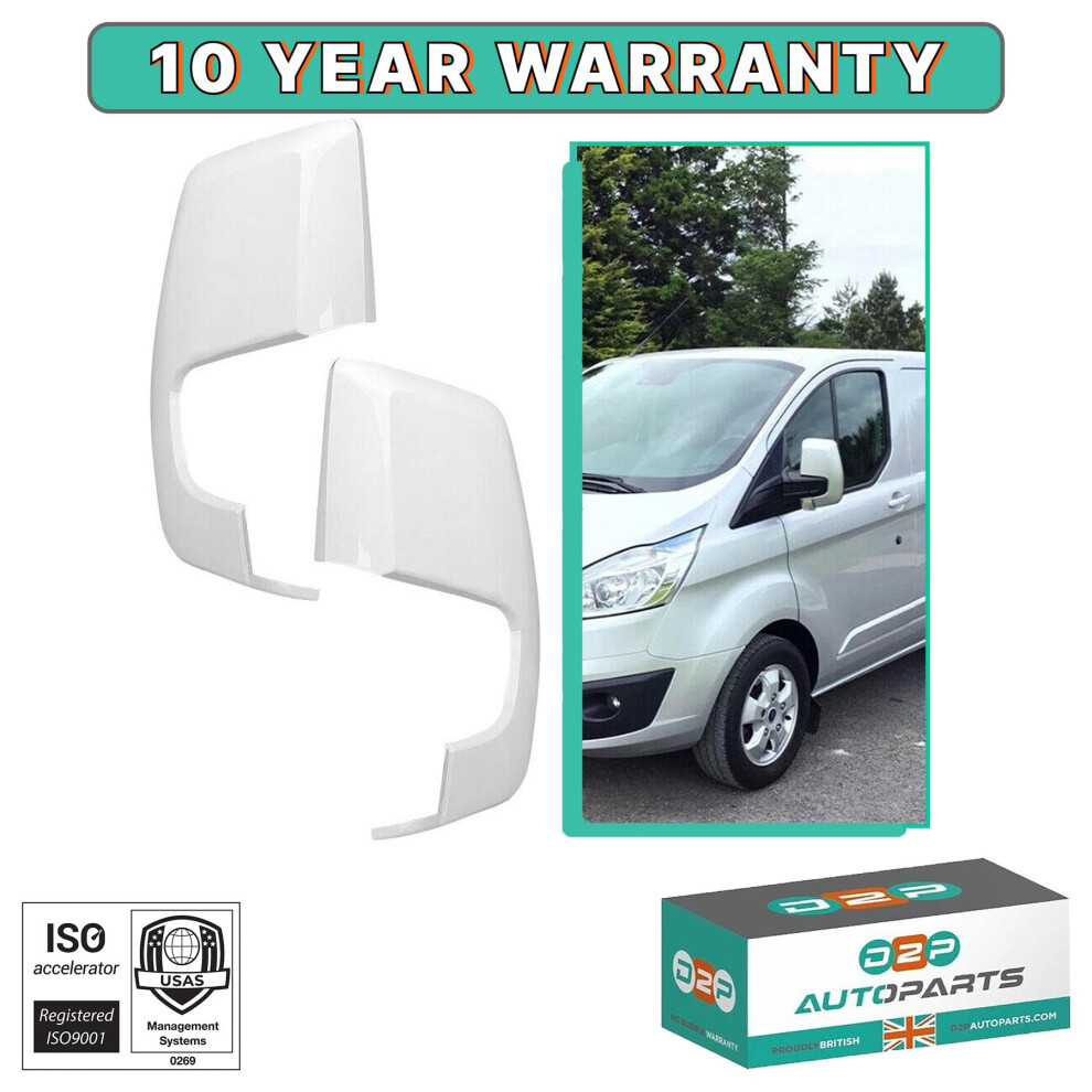 FOR FORD TRANSIT CUSTOM PAINTED FROZEN WHITE LEFT & RIGHT DOOR WING MIRROR COVER - Image 5
