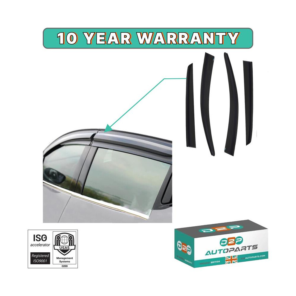 Wind Deflectors Front-Rear For Renault Megane Mk3 2009-2016 Sedan Versions Only Black 5060520802121
