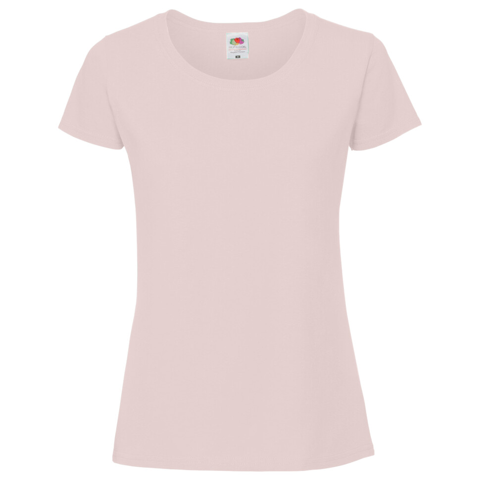 (M, Powder Rose) Fruit Of The Loom Womens/Ladies Ringspun Premium T-Shirt