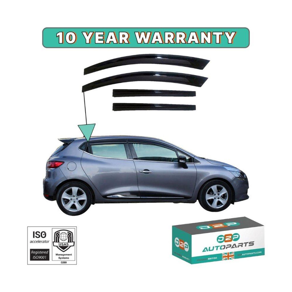 SUN WIND RAIN DUST DEFLECTORS FOR RENAULT CLIO 5-DOOR HATCHBACK 2012-2018 - Image 4