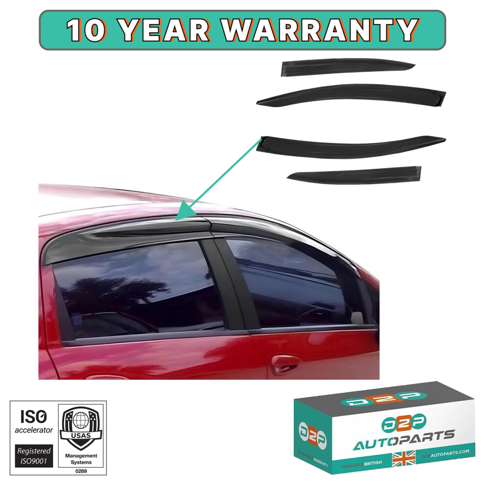 4Pcs Front And Rear Wind Rain Sun Smoke Deflectors For Honda Civic (2012-2016) Black 5060520802008