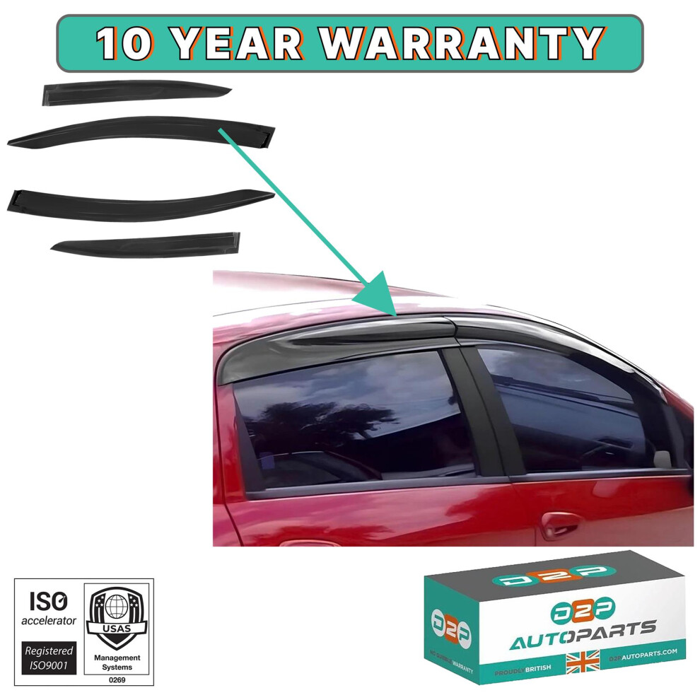 D2p 4Pcs Of Front And Rear Wind Deflectors For Ford Focus Hb 5D Mk Iv / Mk4 2018 Black