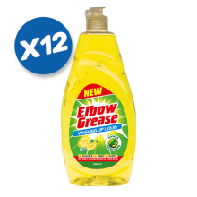 Elbow Grease Washing Up Liquid Lemon 1 x 600ml Household Cleaning Product
