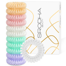 SRODHA Beauty Spiral Haarkrullen | 12 Stuks Plastic Haarbandjes | Sterke Grip Waterdicht | Onzichtbare Haarbanden zonder Schade