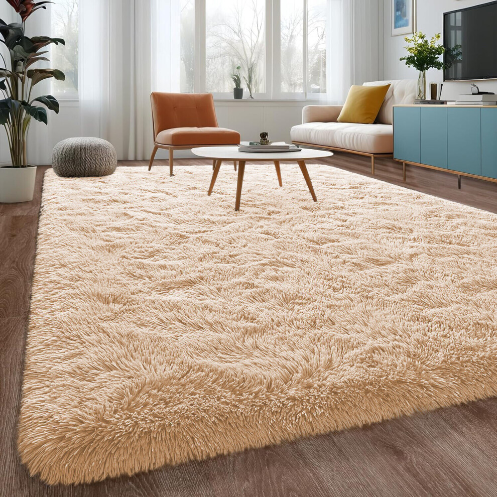 Supreme Bedding Ltd (Beige, 200 X 290) Non-Slip Rugs Shaggy Rug Soft Pile Carpet Mat Not,Specified