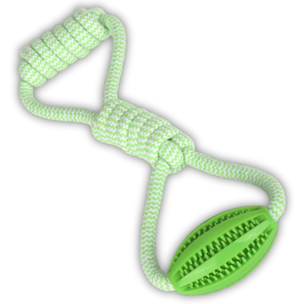 Maro Creations Rope Tug Treat Dog Toy Strong Tough Interactive & Enrichment Toy Boredom Puppy Large Dogs Chew Pup Training Teething Toys Green