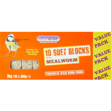 Suet To Go Mealworm Suet Block Wild Bird Treat, 300 g ( Pack of 10)