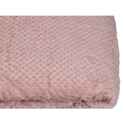 True Face (Single, Pink) Luxury Popcorn Waffle Throw Warm Fleece Blanket 2