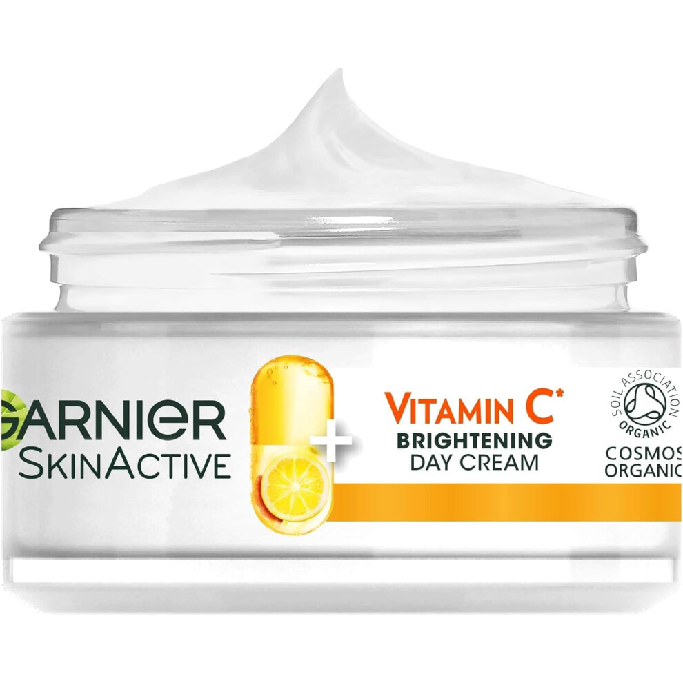 Garnier Vitamin Brightening Day Cream 50ml Face Moisturiser to Nourish Skin Smooth Lines Boost Glow With Vitamin and Super Citrus Radiant Healthy Skin