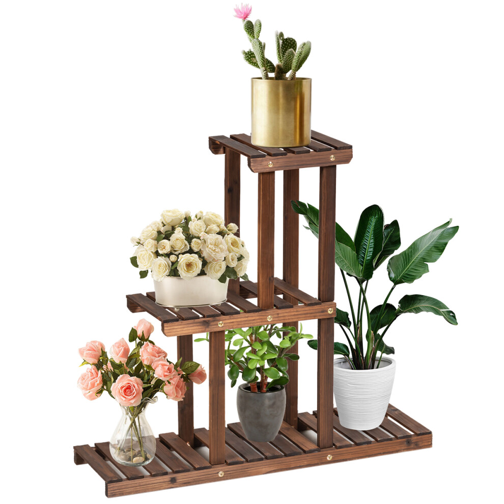 Wooden Plant Stand 3-Tier Flower Pot Holder Indoor and Outdoor