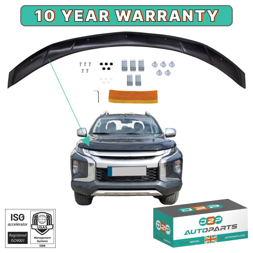 FRONT BONNET GUARD PROTECTOR BUG SHIELD VISOR FOR MITSUBISHI L200 MK4 KJ/KK/KL